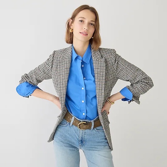 J. Crew Black and White Houndstooth Blazer - Picture 9 of 10